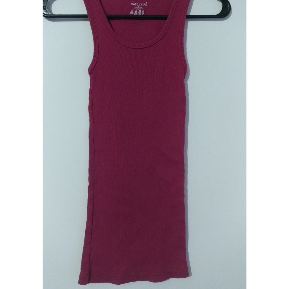 NWOT - Tank Top Wife Beater Pink/Maroon! - Picture 2 of 4